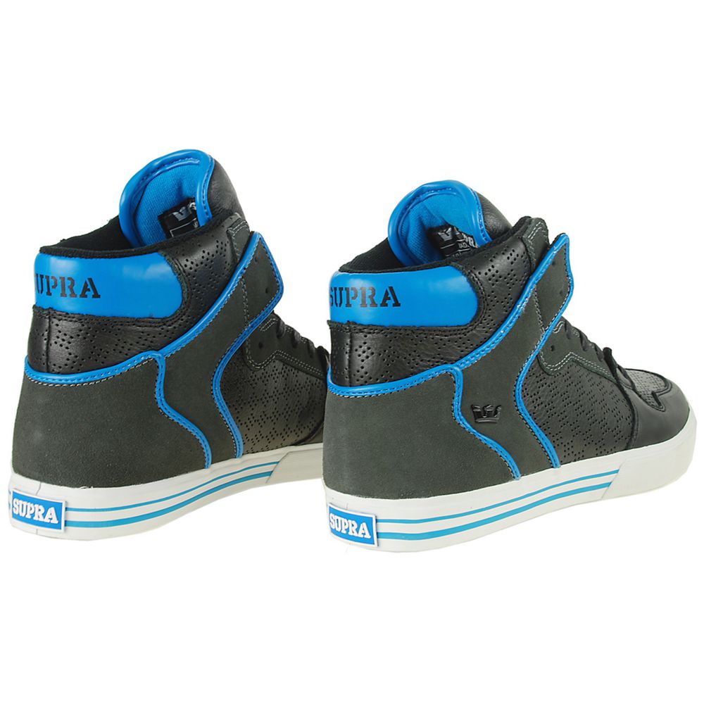 Baskets Montantes Supra Vaider Noir Bleu Black/Grey/Blue Homme | PHJ-47416866